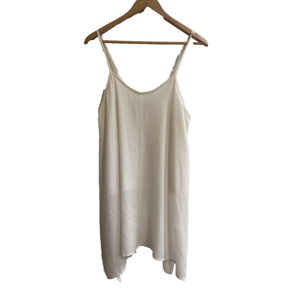 Maze Collection White XL Dress Side Tail Partially Lined Poly Crepe